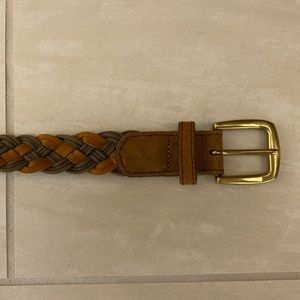 Braided Leather Belt with Solid Brass Buckle